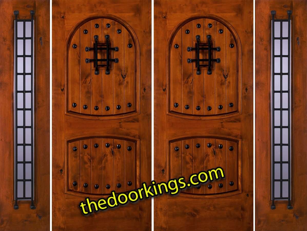 sw01 knotty alder double door with builder zinc sidelites